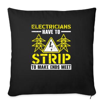 Electrician Electrical Engineer Job Electricity - Sofa pillowcase 17,3'' x 17,3'' (45 x 45 cm) - black - Front