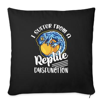 Je souffre d’un dysfonctionnement de reptile Lizard Lover R - Housse de coussin décorative 45 x 45 cm - noir - Devant
