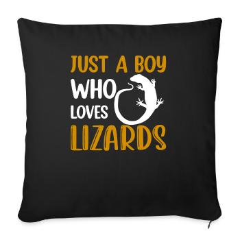 Just A Boy Who Loves Lizards Lizard Lover Reptile - Sofakissenbezug 45 x 45 cm - Schwarz - Vorne