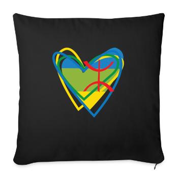 Je suis kabyles dans mon cœur AMAZIGH - Housse de coussin décorative 45 x 45 cm - noir - Devant