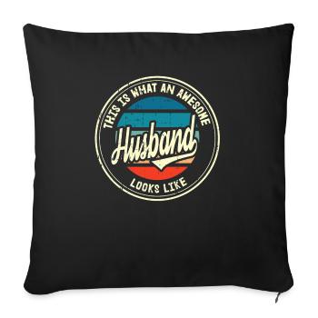 Meilleur mari du monde Cadeau rétro - Housse de coussin décorative 45 x 45 cm - noir - Devant