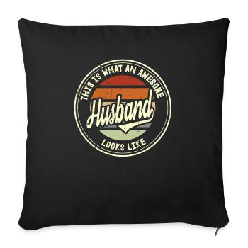 Meilleur mari du monde Cadeau rétro - Housse de coussin décorative 45 x 45 cm - noir - Devant