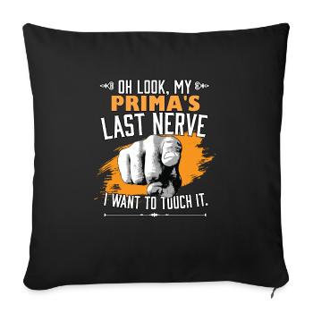 Regarde la famille de mon cousin drôle de nerf de Prima - Housse de coussin décorative 45 x 45 cm - noir - Devant
