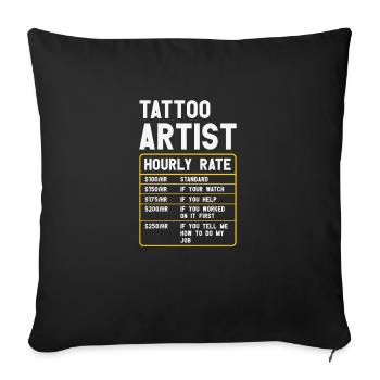 Tattoo Artist Funny Tattoo Tattooist Tattoo Lover - Sofa pillowcase 17,3'' x 17,3'' (45 x 45 cm) - black - Front