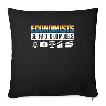 Économiste Professeur d’économie Profession Économie - Housse de coussin décorative 45 x 45 cm - noir - Devant