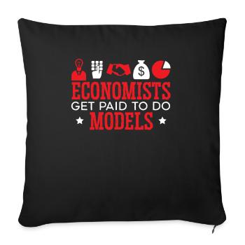 Économiste Professeur d’économie Profession Économie - Housse de coussin décorative 45 x 45 cm - noir - Devant