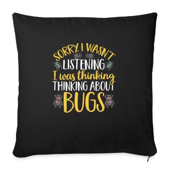 Collectionneur d’insectes Insectes, Amateur de coléoptères, Entomologiste - Housse de coussin décorative 45 x 45 cm - noir - Devant