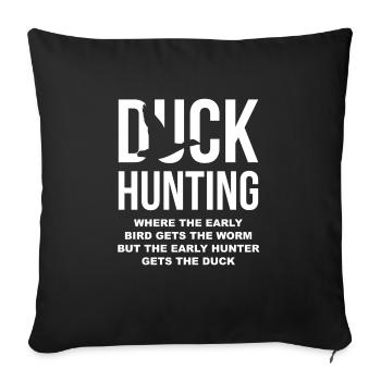 Chemise de chasse au canard Cadeau Chasse au canard - Housse de coussin décorative 45 x 45 cm - noir - Devant
