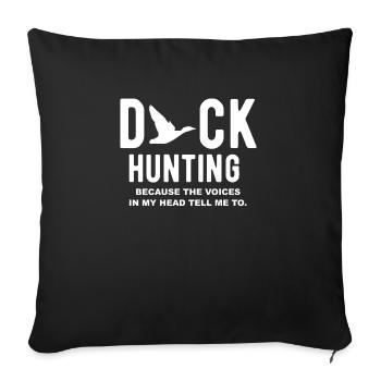 Chemise de chasse au canard Cadeau Chasse au canard - Housse de coussin décorative 45 x 45 cm - noir - Devant