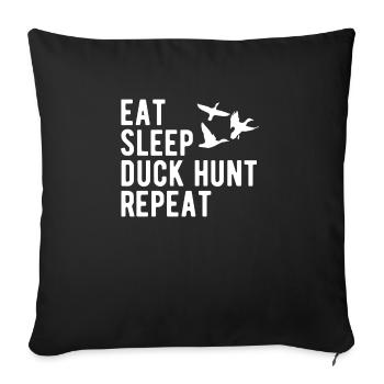 Manger dormir Chasse au canard Répéter Chemise Entenjagd - Housse de coussin décorative 45 x 45 cm - noir - Devant