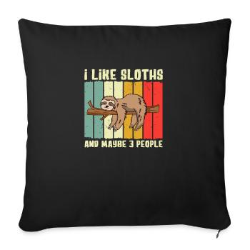 Paresseux Dire Humour Drôle Sarcasme Paresseux Paresseux - Housse de coussin décorative 45 x 45 cm - noir - Devant