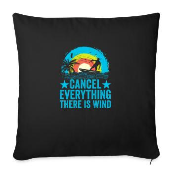 Kitesurfing Kiteboarding Kite Surfer Kitesurfer - Sofa pillowcase 17,3'' x 17,3'' (45 x 45 cm) - black - Front