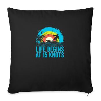 Kitesurfing Kiteboarding Kite Surfer Kitesurfer - Sofa pillowcase 17,3'' x 17,3'' (45 x 45 cm) - black - Front