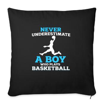 Basket-ball - Housse de coussin décorative 45 x 45 cm - noir - Devant