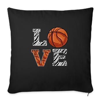Basket-ball - Housse de coussin décorative 45 x 45 cm - noir - Devant