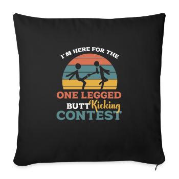 One Leg Joke Humor Gift - Sofa pillowcase 17,3'' x 17,3'' (45 x 45 cm) - black - Front