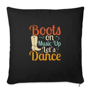 Boots On Music up Let’s Dance Line Dance Country M - Housse de coussin décorative 45 x 45 cm - noir - Devant