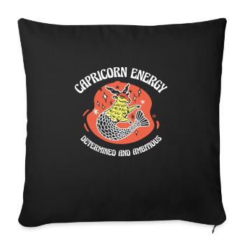 Horoscope astrologique de l’énergie du Capricorne - Housse de coussin décorative 45 x 45 cm - noir - Devant