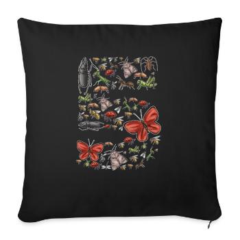 Insect collectors, insects, beetle lovers, entomologists - Sofa pillowcase 17,3'' x 17,3'' (45 x 45 cm) - black - Front
