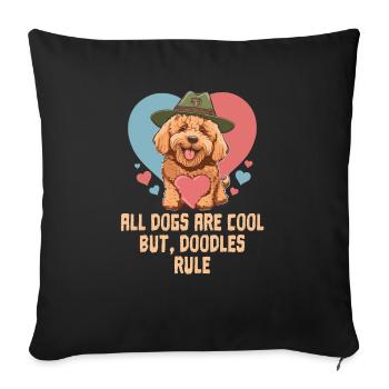 Tous les chiens sont cool mais les griffonnages règnent en or - Housse de coussin décorative 45 x 45 cm - noir - Devant