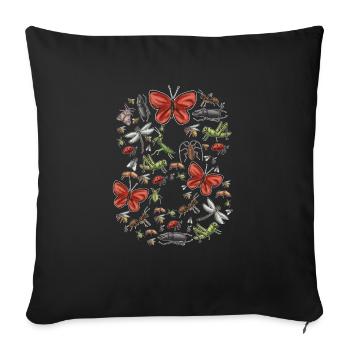 Insect collectors, insects, beetle lovers, entomologists - Sofa pillowcase 17,3'' x 17,3'' (45 x 45 cm) - black - Front