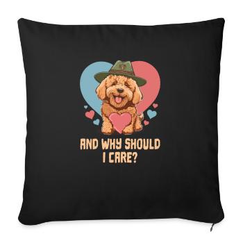 And Why Should I Care Goldendoodle Dog Dad Doodle - Sofa pillowcase 17,3'' x 17,3'' (45 x 45 cm) - black - Front