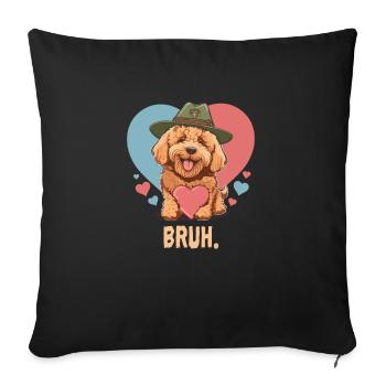 Goldendoodle Papa Chien mignon Maman Doodle Mama Chien - Housse de coussin décorative 45 x 45 cm - noir - Devant