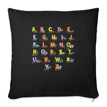 Insect collectors, insects, beetle lovers, entomologists - Sofa pillowcase 17,3'' x 17,3'' (45 x 45 cm) - black - Front