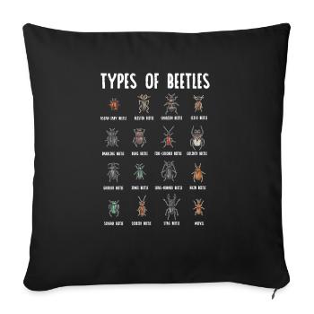 Insect collectors, insects, beetle lovers, entomologists - Sofa pillowcase 17,3'' x 17,3'' (45 x 45 cm) - black - Front