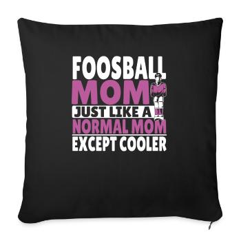 Joueur de baby-foot Maman Femmes Baby-foot Mère - Housse de coussin décorative 45 x 45 cm - noir - Devant