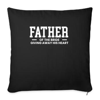 Père De La Chemise de la mariée Cadeau Père de mariage - Housse de coussin décorative 45 x 45 cm - noir - Devant