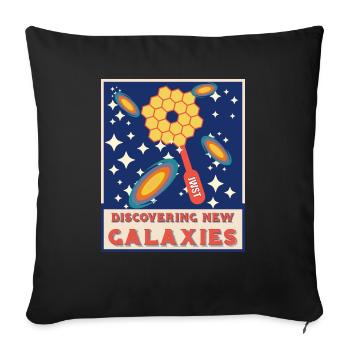Discovering new galaxies - Sofa pillowcase 17,3'' x 17,3'' (45 x 45 cm) - black - Front