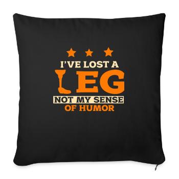 A leg joke humor gift - Sofa pillowcase 17,3'' x 17,3'' (45 x 45 cm) - black - Front