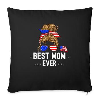 Patriot Mother Day Best Mom Ever to Daughter - Sofa pillowcase 17,3'' x 17,3'' (45 x 45 cm) - black - Front