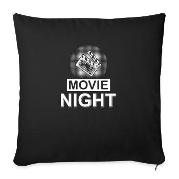 Soirée cinéma pop-corn film film amoureux films - Housse de coussin décorative 45 x 45 cm - noir - Devant