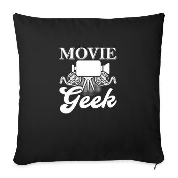 Soirée cinéma pop-corn film film amoureux films - Housse de coussin décorative 45 x 45 cm - noir - Devant