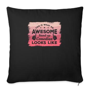 Voici à quoi ressemble un comédien de stand-up génial - Housse de coussin décorative 45 x 45 cm - noir - Devant