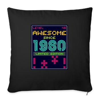 Awesome since 1980 limited edition - Sofa pillowcase 17,3'' x 17,3'' (45 x 45 cm) - black - Front