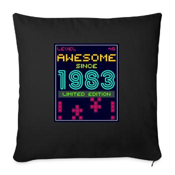 Awesome since 1983 limited edition - Sofa pillowcase 17,3'' x 17,3'' (45 x 45 cm) - black - Front