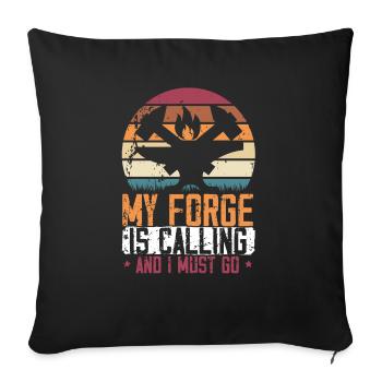 Forgeron Marteau Forgeron Forger Forge - Housse de coussin décorative 45 x 45 cm - noir - Devant