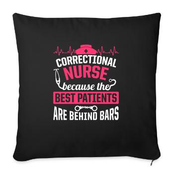 Correctional Nurse Nursing Correction Officer - Sofa pillowcase 17,3'' x 17,3'' (45 x 45 cm) - black - Front