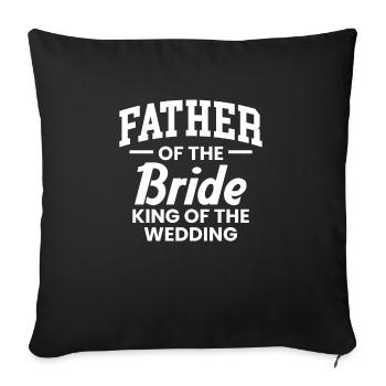 Père De La Chemise de la mariée Cadeau Père De La Mariée - Housse de coussin décorative 45 x 45 cm - noir - Devant