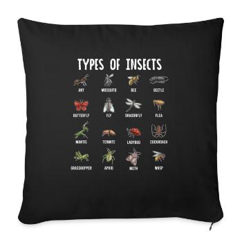 Insect collectors, insects, beetle lovers, entomologists - Sofa pillowcase 17,3'' x 17,3'' (45 x 45 cm) - black - Front