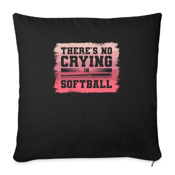 Il n’y a pas de pleurs dans le softball softballer - Housse de coussin décorative 45 x 45 cm - noir - Devant