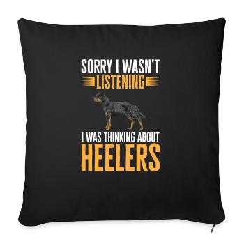 Bouvier australien Red Blue Heeler - Housse de coussin décorative 45 x 45 cm - noir - Devant