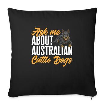 Australian Cattle Dog Red Blue Heeler - Sofakissenbezug 45 x 45 cm - Schwarz - Vorne