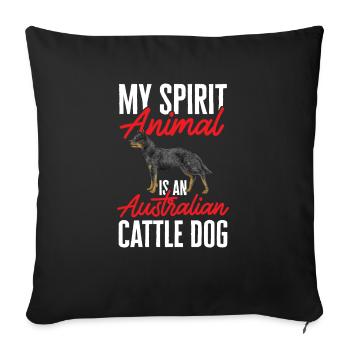 Australian Cattle Dog Red Blue Heeler - Sofa pillowcase 17,3'' x 17,3'' (45 x 45 cm) - black - Front