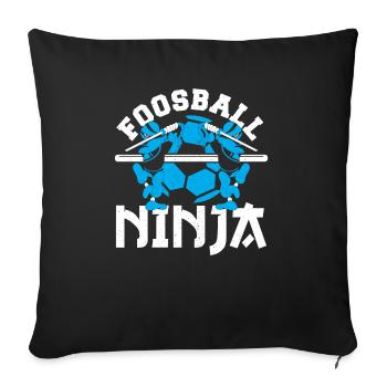 Cool Joueur de baby-foot de baby-foot Ninja - Housse de coussin décorative 45 x 45 cm - noir - Devant