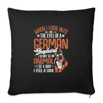 Chien de berger - Housse de coussin décorative 45 x 45 cm - noir - Devant