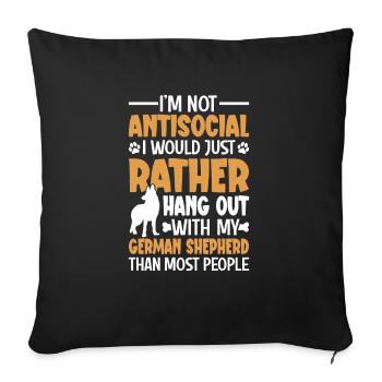 Dog owner German Shepherd - Sofa pillowcase 17,3'' x 17,3'' (45 x 45 cm) - black - Front